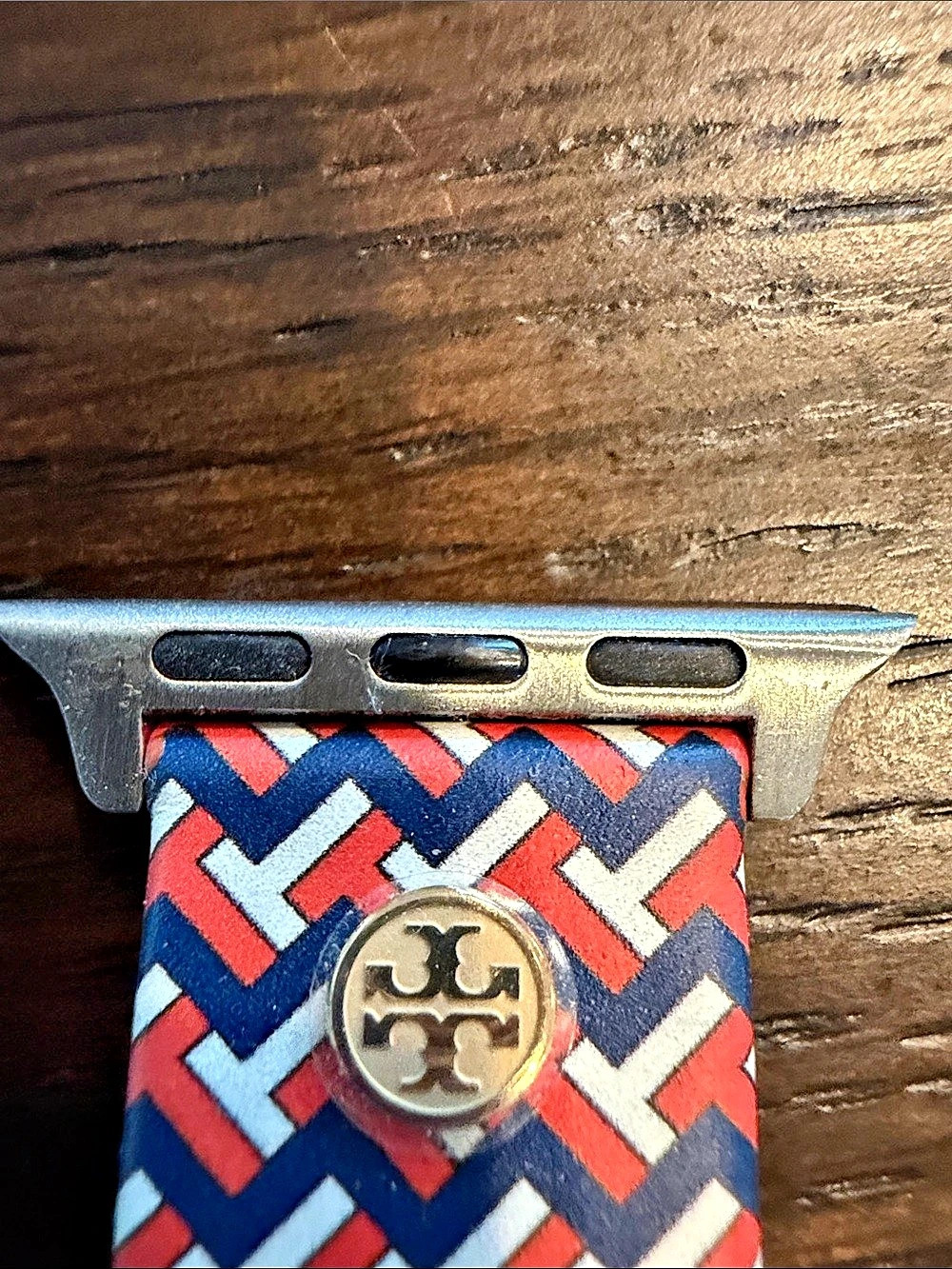 Tory Burch T Monogram Band for Apple Watch Blue & Red - Picture 4 of 5